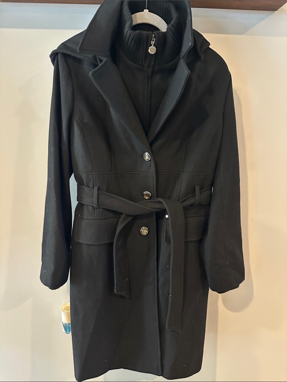 Calvin Klein Black Belted Trench Coat